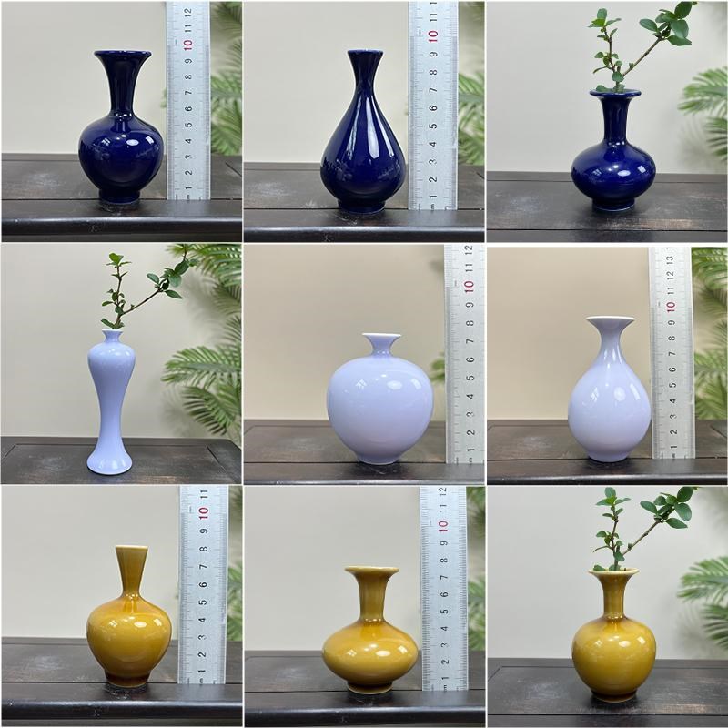 景德镇手工精修陶瓷迷你小花瓶家居桌面茶桌博古架装饰品花器摆件