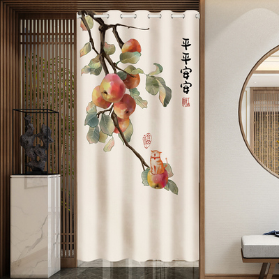 空调挡风门帘免打孔隔热防走冷气加厚帘子阳台客厅布艺夏天遮挡帘