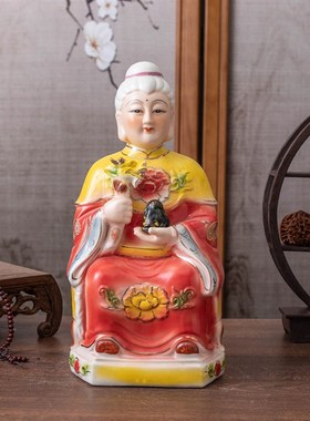 陶瓷女娲娘娘佛像菩萨女娲补天观音菩萨神像居家供奉摆件