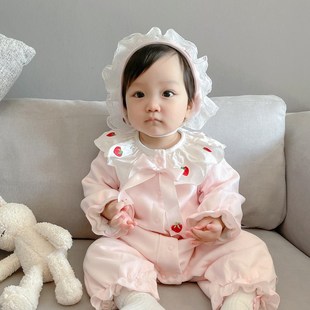 女新生婴儿衣服宝宝秋冬装连体加绒套装公主4满月8秋装6超萌3个月