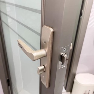 新款防锈厕所锁无钥匙房间门卫生间单舌厨房铝合金工程门锁11孔距