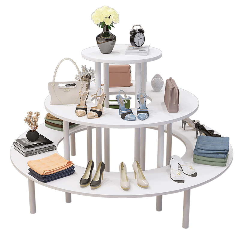 中岛展示柜圆形展柜包包鞋化妆品礼品母婴用品展示柜木质展示货架