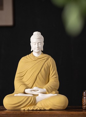 中式陶瓷释迦牟尼佛像阿弥陀佛大日如来佛祖家居桌面摆件客厅供奉