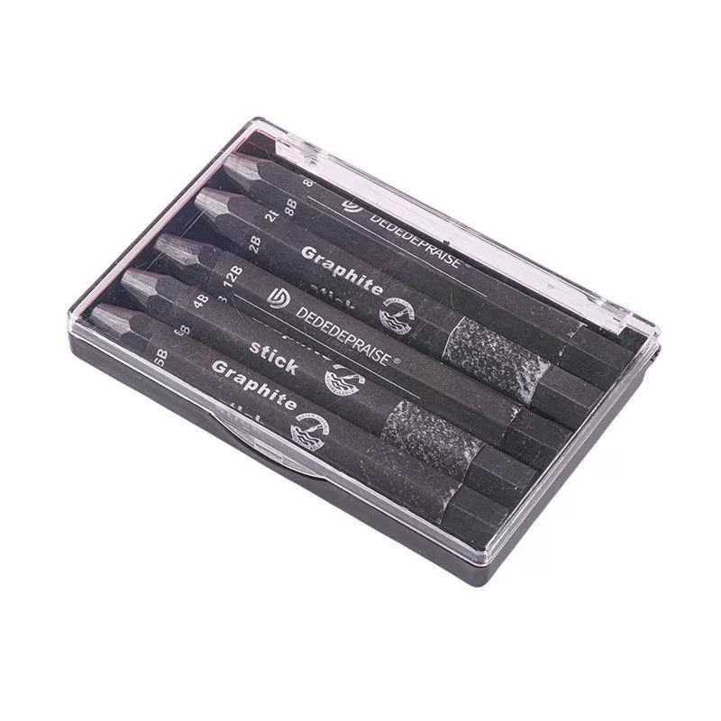 水溶石墨棒碳条铅笔无木全铅笔12b速写素描写生2b实心炭4b超粗芯