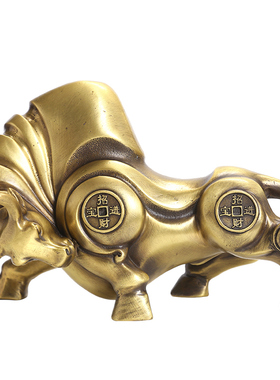 纯铜牛摆件生肖牛气冲天华尔街旺市牛创意办公室客厅摆设前台礼品