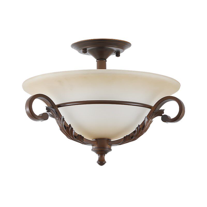 极有家 美式吸顶灯卧室灯阳台灯大气别墅过道灯复古led半吸顶吊灯