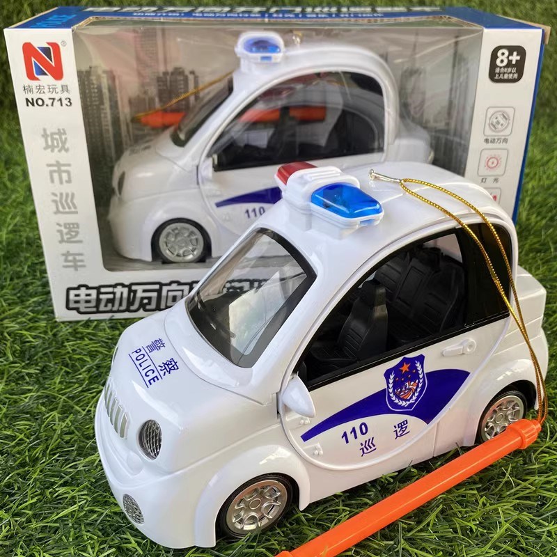 中秋灯笼节庆儿童手提电动巡逻警车卡通发光汽车灯笼宝宝彩灯礼物
