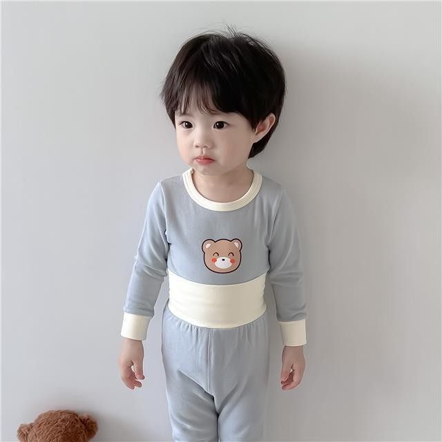 儿童德绒保暖套装秋冬季宝宝分体高腰护肚秋衣秋裤男女孩内穿睡衣