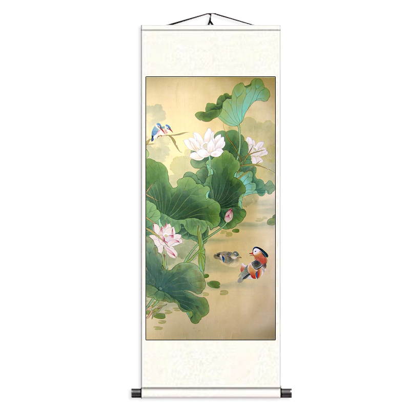 俞致贞荷花装饰画沙发背景墙饭厅书房茶室挂画水墨画荷花禅意壁画图片