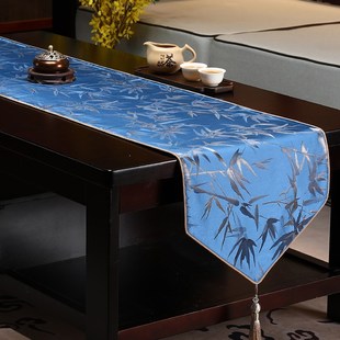 新中式桌旗禅意茶几茶席茶旗高档会议台桌布电视柜长条盖布定制