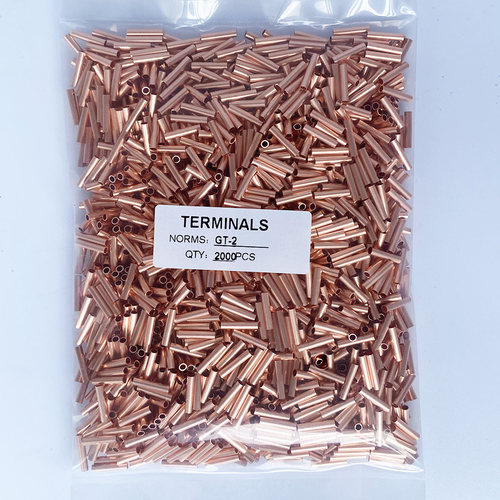 GT-2(1.5平方)冷压接线端子GT铜管对接头并线连接器电缆铜鼻子