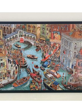 拥挤的运河2000片拼图框拼图裱框9769金属相框裱框框实木相框