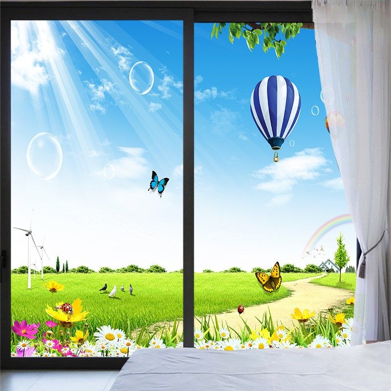 风景画玻璃窗防窥膜卫生间窗户贴纸透光不透明防走光静电磨砂贴纸,家居饰品,玻璃膜/贴,淘宝优惠券,粉丝福利购,淘宝优惠卷