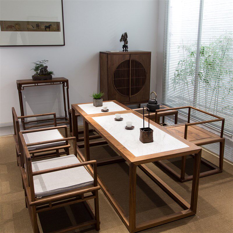 新中式小方桌一桌两椅阳台茶桌椅三件套小型茶桌正方形小茶桌组合图片