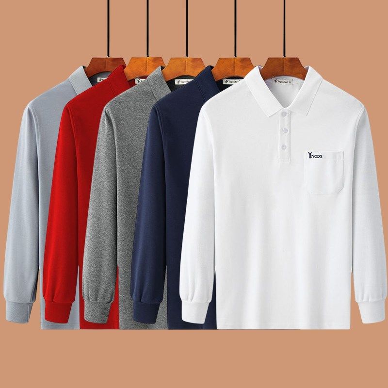 纯棉长袖T恤男士中老年人宽松大码春秋翻领爸爸装 POLO衫打底秋衣,男装,中老年上装,淘宝优惠券,粉丝福利购,淘宝优惠卷