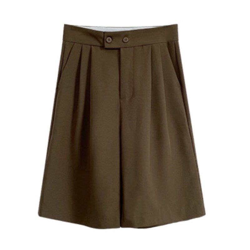 五分西装裤女夏季薄款高腰垂感显瘦休闲直筒中裤百搭阔腿短裤子