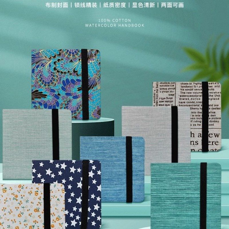 遵爵全棉水彩本300g布艺手账本指尖本细纹小巧便携式美术生专用,文具电教/文化用品/商务用品,水彩纸/本/水彩水粉颜料本,淘宝优惠券,粉丝福利购,淘宝优惠卷