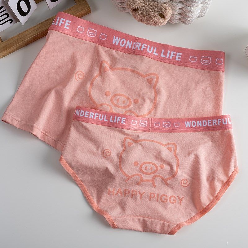 粉色爱恋~情侣内裤纯棉可爱男女一对平角三角裤2024春季新款套装,女士内衣/男士内衣/家居服,男三角内裤,淘宝优惠券,粉丝福利购,淘宝优惠卷