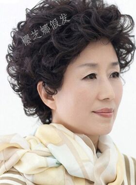 中老年假发女式短发送妈妈超卷蓬松中年女士假发老年人假发套整顶