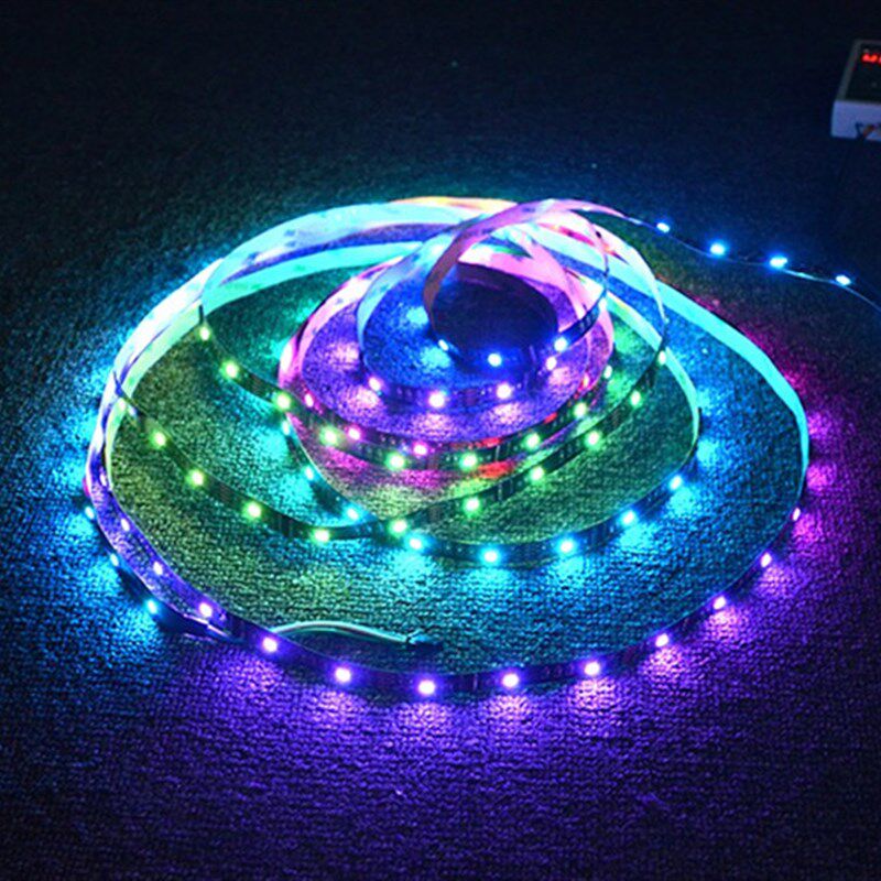 LED幻彩灯带12v5050贴片IC6803全彩流星跑马灯滴胶黑板防雨软灯条