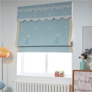 欢乐兔罗马帘升降帘窗帘适合儿童小房间轨道整套上下拉动卡通遮光