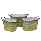 双耳椭圆做旧花桶花盒 饰铁皮做旧花盆 爱上花园 园艺装