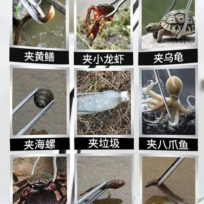抓虫夹壁虎工具夹死老鼠蜈蚣神器不绣钢长手柄鼻涕毛毛虫捕捉钳子