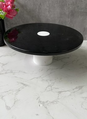 客厅北欧轻奢大理石托盘水果收纳盘蛋糕盘酒店桌面客厅样板房摆件