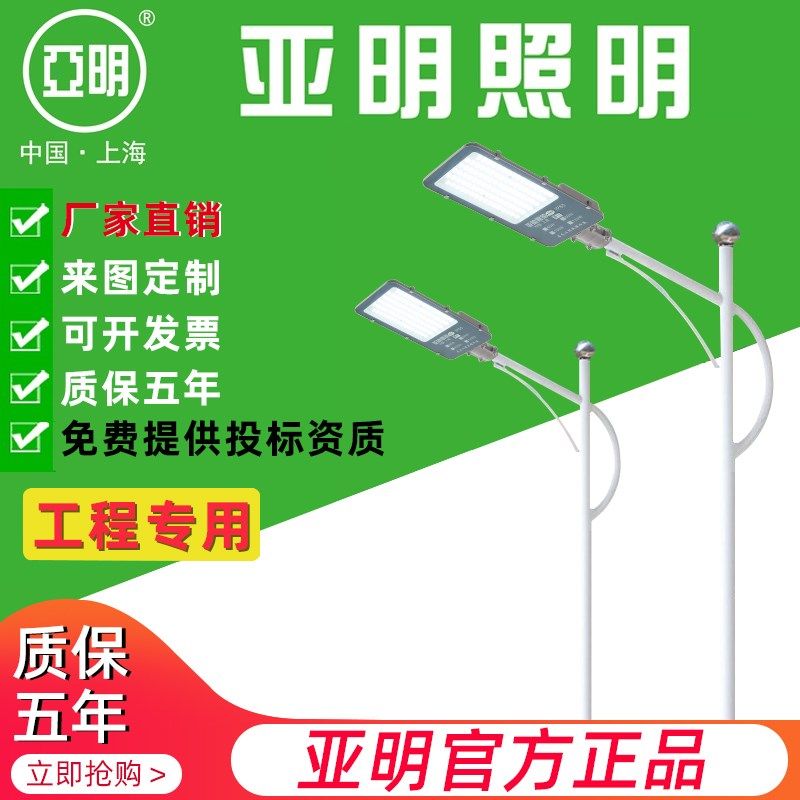 亚明LED路灯头户外防水市电220V新农村路灯家用庭院灯小区照明灯