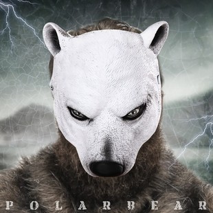 万圣节白北极熊假面黑狗熊面具动物面罩半脸成人化妆舞会道具头套