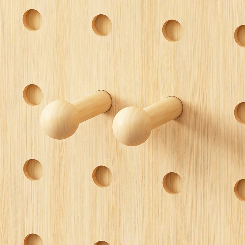 实木洞洞板配件收纳置物架挂钩15mm火柴棍圆孔木棒层板隔板装饰