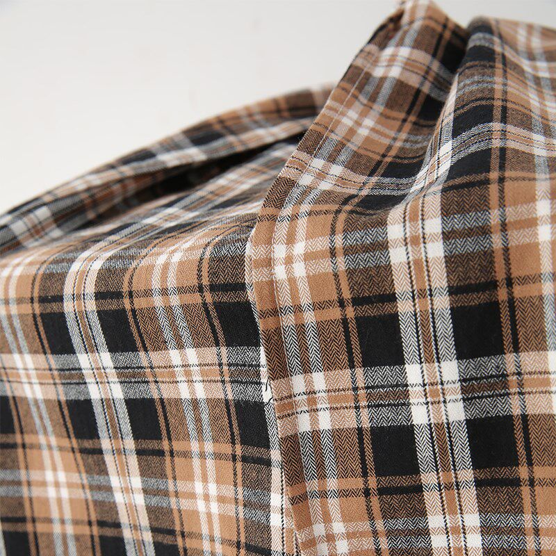 纯棉格子衬衫女款春秋新款小个子英伦风宽松小众百搭显瘦长袖上衣