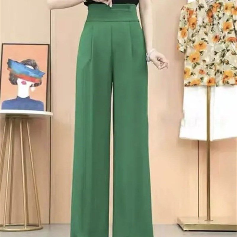 高级感垂感高腰阔腿裤女夏季新款宽松显瘦直筒西装裤薄款休闲长裤