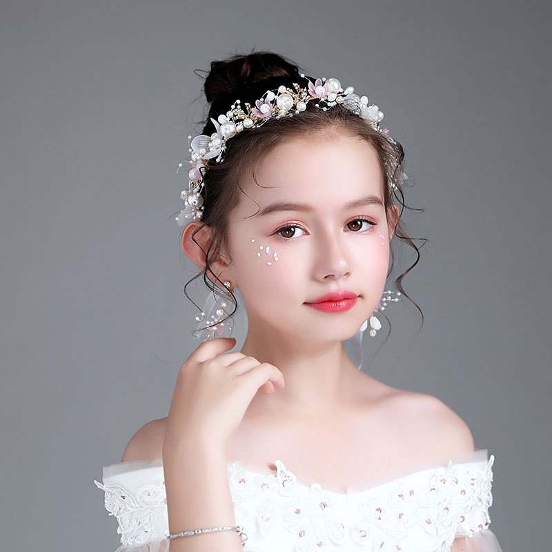 女童发饰小女孩清新公主花环儿童森系头花生日钢琴主持人演出发箍