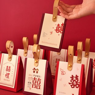 结婚喜糖盒子2024新款婚礼喜糖盒礼盒空盒糖果包装盒伴手礼喜糖袋