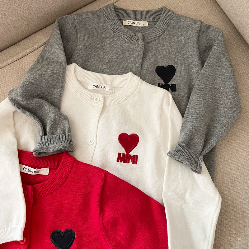 2023新款春秋季亲子装外套棉线毛衣男女童纯棉爱心休闲长袖针织衫,童装/婴儿装/亲子装,毛衣/针织衫,淘宝优惠券,粉丝福利购,淘宝优惠卷