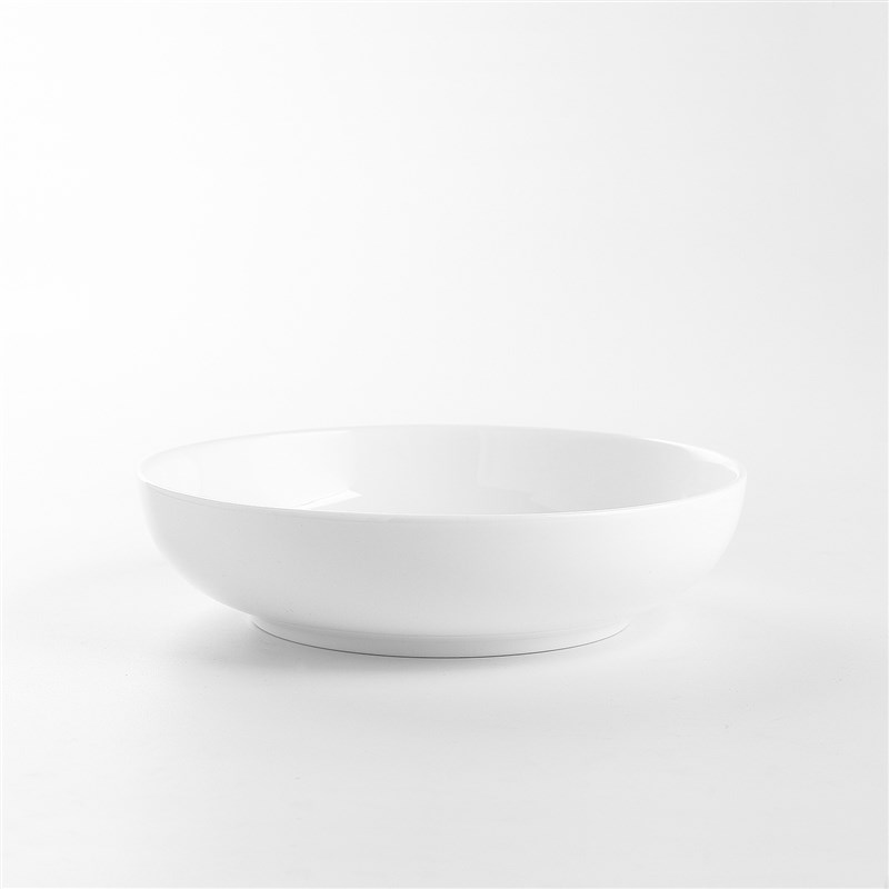 骨瓷建益7.5英寸饭盘纯白深盘子家用陶瓷菜盘白色深盘圆形沙拉盘