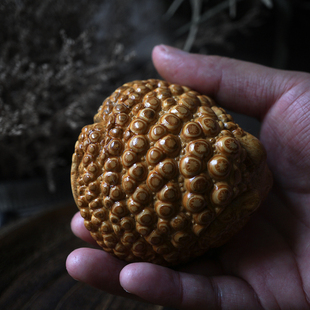 李钦炜驴蹄活眼满钉老料招财金蟾竹根雕刻手把件招财文玩茶宠摆件