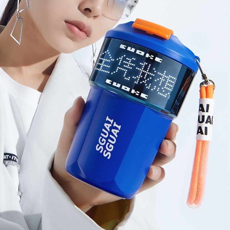 小水怪智能水杯男刻字提醒喝水显示温度创意定制保温杯咖啡水杯子