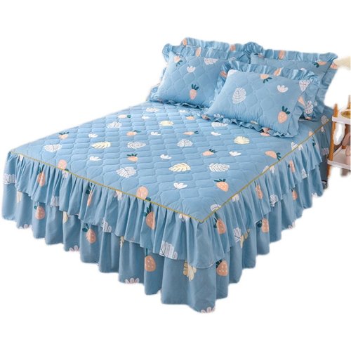 床裙纯棉床罩防尘席梦思全棉床套防滑单件1.5m1.8米床笠4加棉夹棉