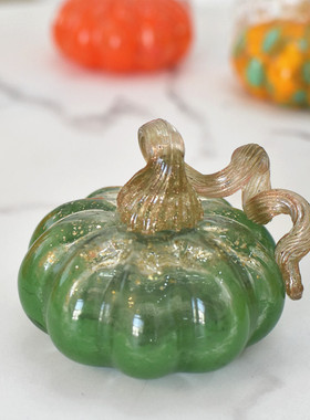 玻璃彩色南瓜琉璃工艺品书房酒柜客厅软装摆件家庭装饰品网红摆设