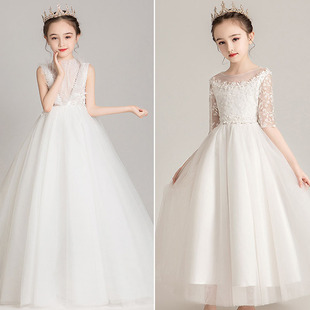 初中生主持人晚礼服女端庄大气学生钢琴演奏比赛演出服中大童生日