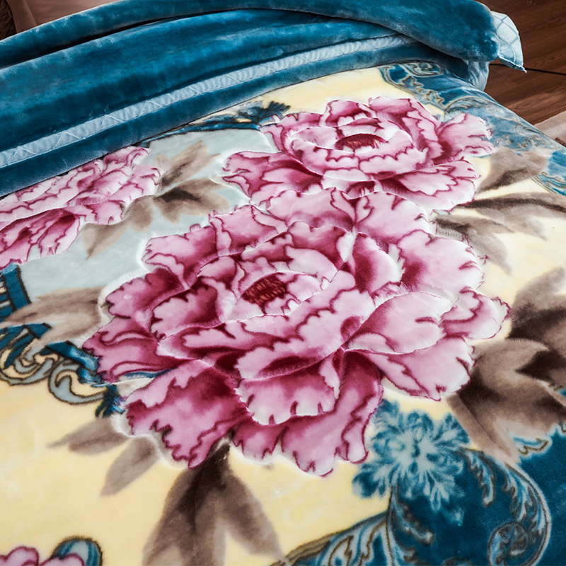 高端床上毛毯结婚双层毯子大红色婚庆双人加厚盖毯陪嫁被子冬季绒