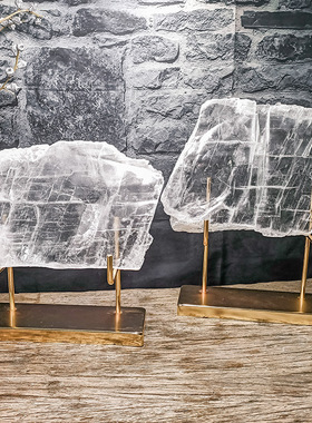 简约抽象水晶石软装摆件室内轻奢客厅桌面玄关样板间酒店装饰摆件