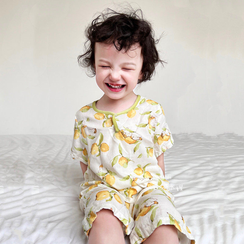 宝宝家居服套装夏季薄款竹棉纱布亲子儿童短袖短裤空调房睡衣套装,童装/婴儿装/亲子装,家居服套装,淘宝优惠券,粉丝福利购,淘宝优惠卷