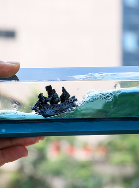 黑珍珠号漂流瓶游轮游体漂流瓶桌面永不沉没的小船汽车内摆件礼物