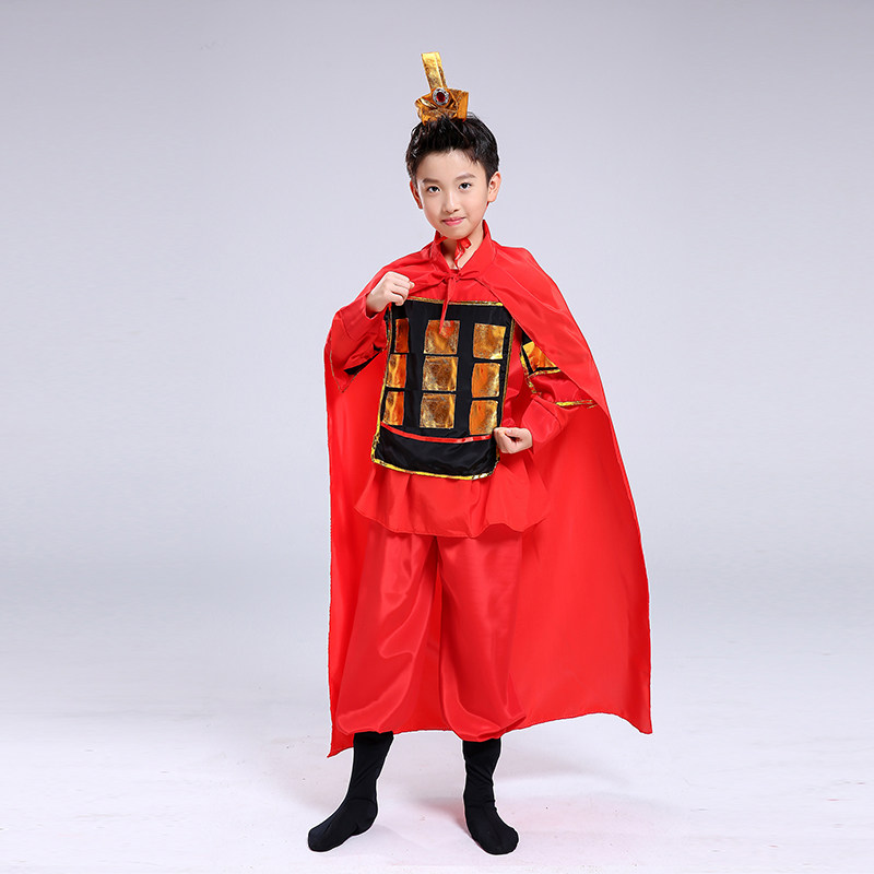 儿童古代士兵服装演出服男将军盔甲戏曲汉服满江红合唱朗诵表演服图片