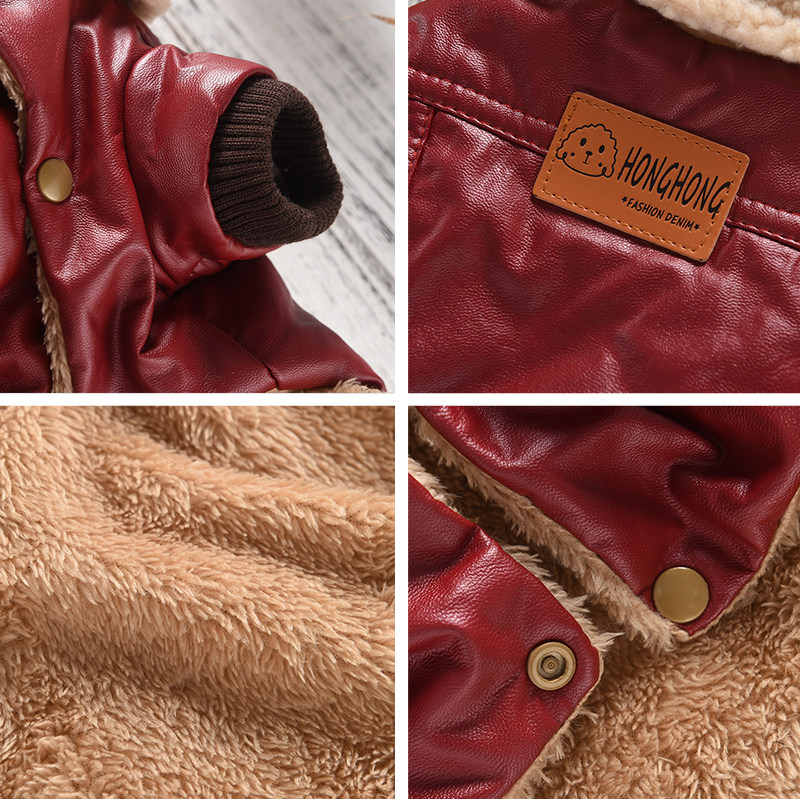 宠物狗狗秋冬季两脚羊羔皮衣棉衣泰迪小鹿犬加绒衣服保暖外套冬装