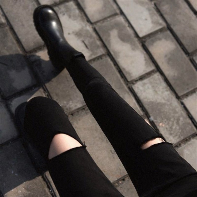 2023夏款黑色高腰裤子女潮显瘦百搭小个子紧身破洞九分小脚牛仔裤,女装/女士精品,牛仔裤,淘宝优惠券,粉丝福利购,淘宝优惠卷