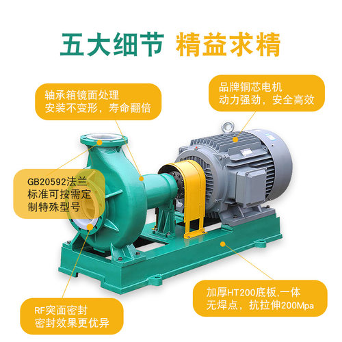 IHF50-32-250防爆耐腐蚀耐酸碱氟塑料离心泵衬四氟合金化工工艺泵